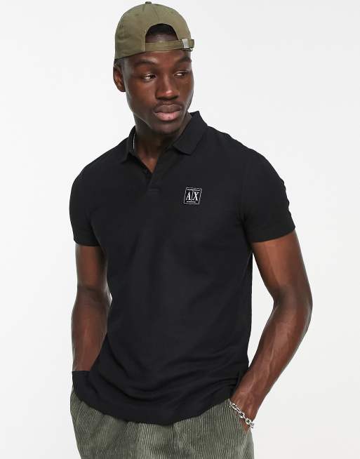 Armani Exchange small box logo polo in black | ASOS