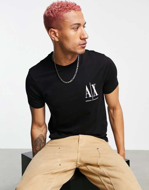 Armani Exchange small icon logo t shirt in black ASOS