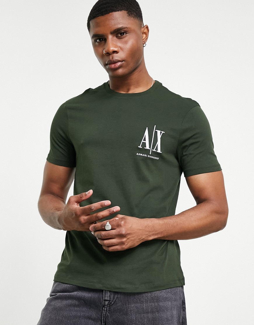 Armani Exchange small icon logo t-shirt in green