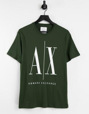 Armani Exchange small icon logo t-shirt in green