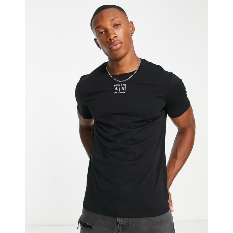 Armani Exchange small logo t-shirt in black | ASOS