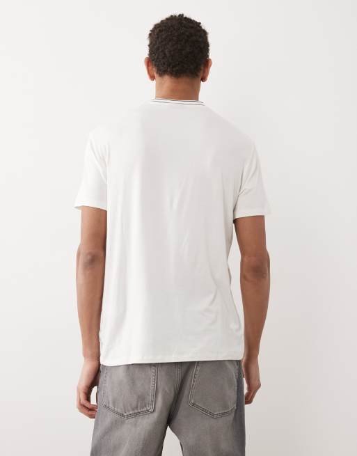Armani Exchange small logo t-shirt in off white, 5 of 5
