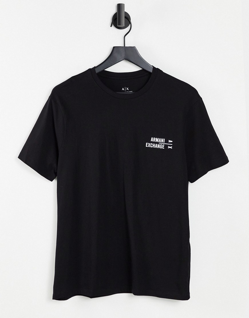 Armani Exchange small text box logo t-shirt in black