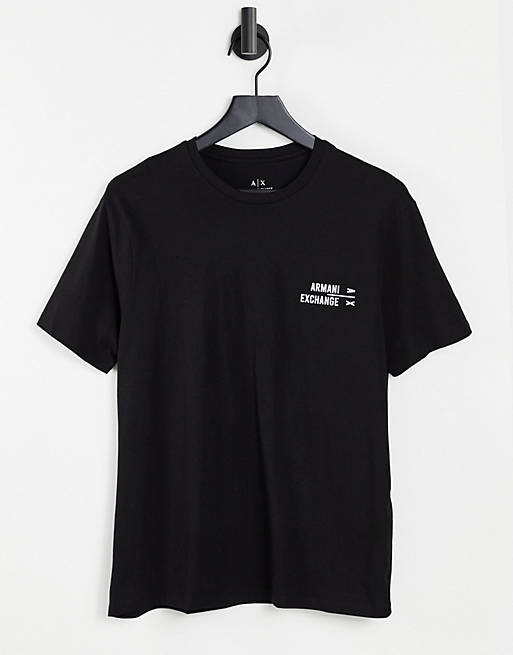 Armani Exchange small text box logo t-shirt in black