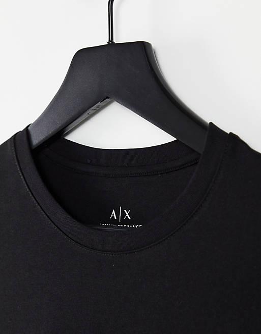 Men Armani Exchange small text box logo t-shirt in black 