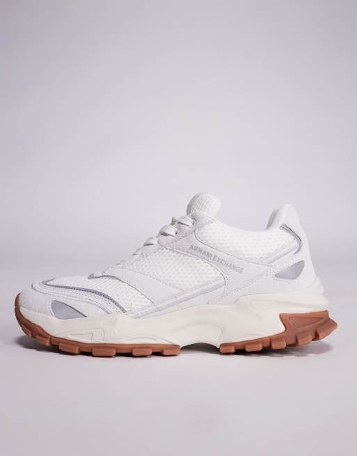 Armani Exchange - Sneakers met rubberen zool in gebroken wit, 2 van 5