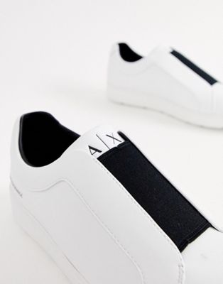 Armani Exchange - Sneakers senza lacci elasticizzate bianche | ASOS
