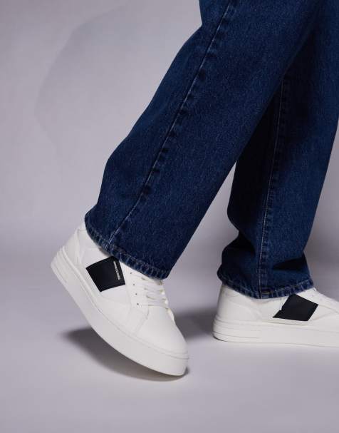 Armani Exchange sneakers with logo in white and black - view 1