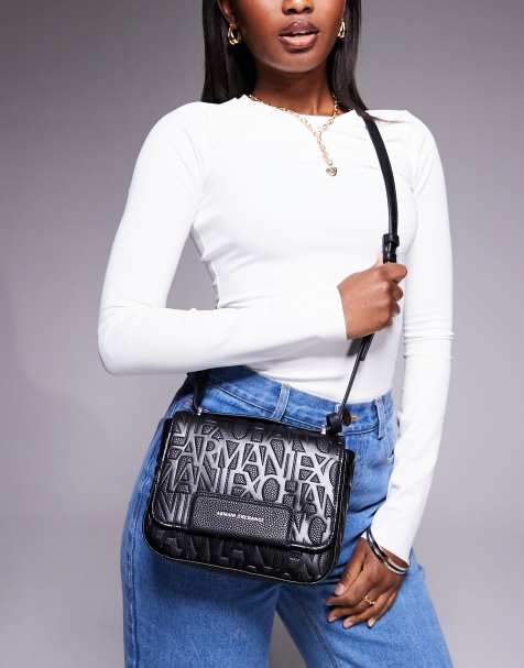 Armani Exchange - Sort crossbody-taske med gennemgående logo - view 1