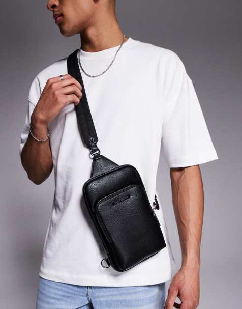 Armani Exchange - Sort flight-taske med crossbody-rem og logo - view 1