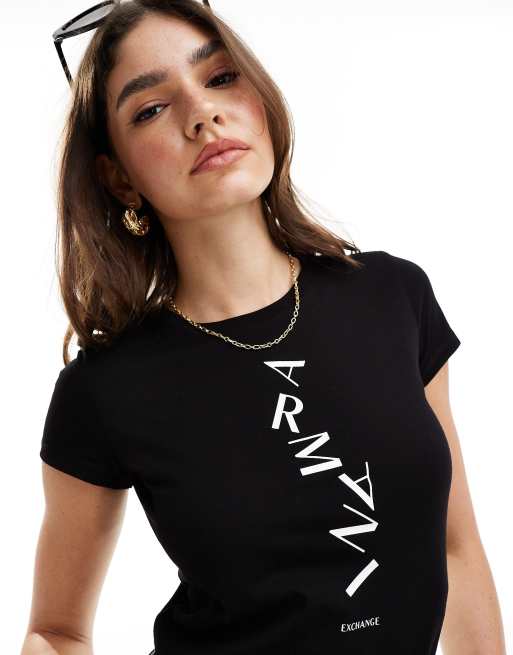 Armani Exchange - Sort T-shirt i slim fit
