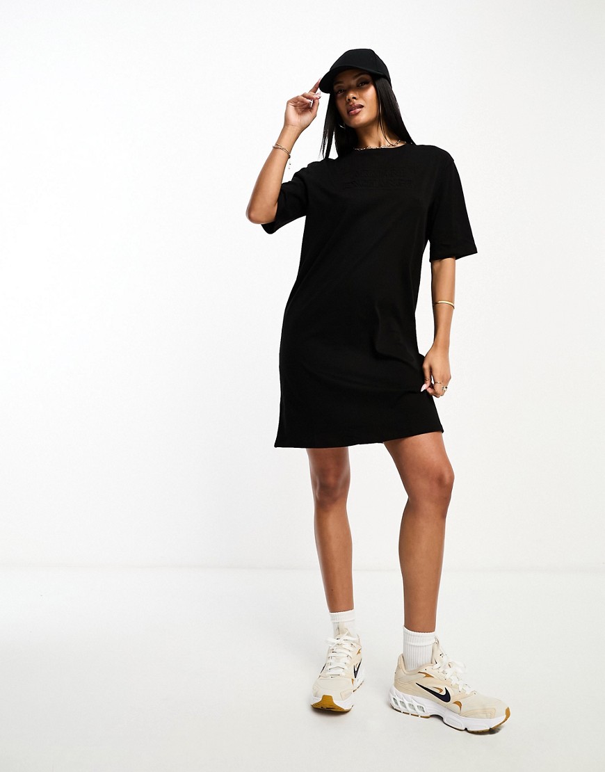 armani exchange - sort t-shirt-kjole med logo-black