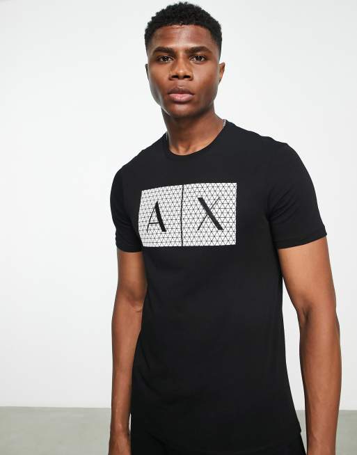 Armani exchange text discount logo t-shirt in black