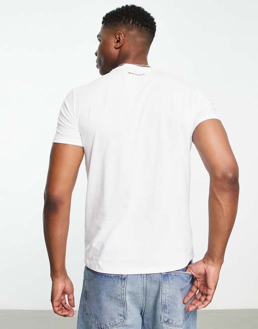 Armani Exchange spotted text logo print t-shirt in white | ASOS