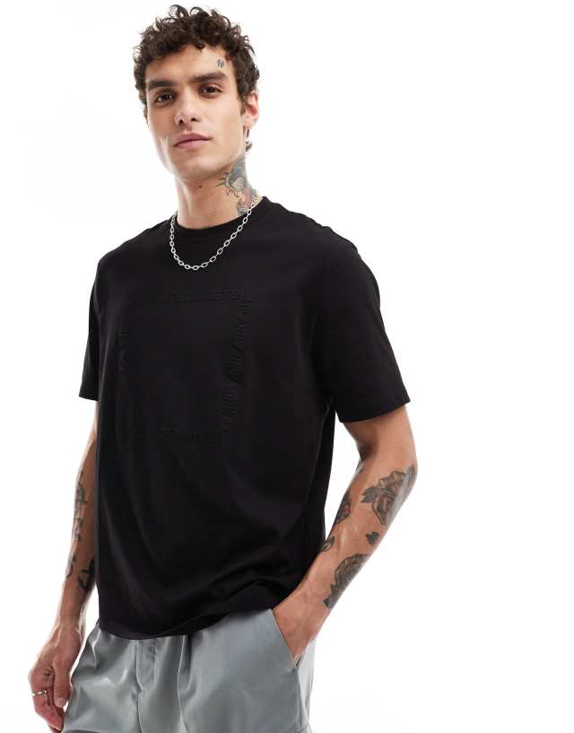 Armani Exchange - square logo t-shirt in black