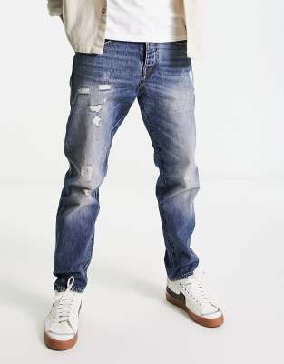 Armani Exchange straight fit jeans in blue - ASOS Price Checker