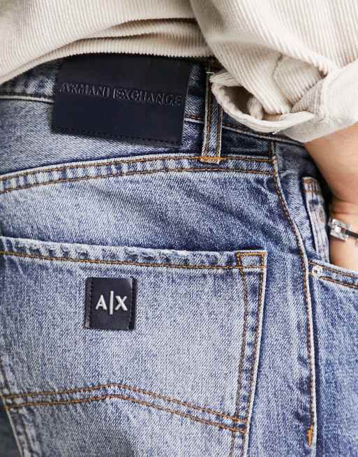 Armani Exchange straight fit jeans in blue |