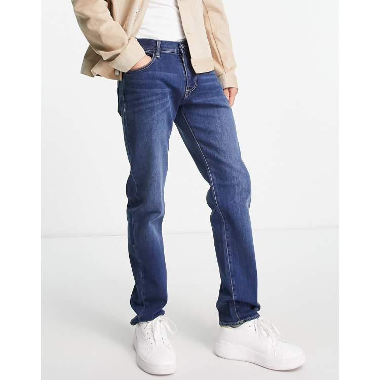 Armani Exchange straight fit jeans in mid wash blue ASOS