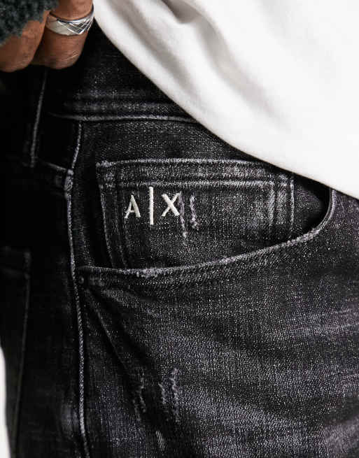 Armani Exchange straight jeans in black ASOS