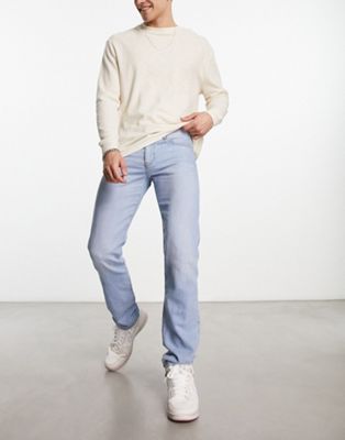 Armani Exchange straight jeans in light wash blue - ASOS Price Checker