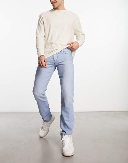 Armani Exchange straight jeans in light wash blue ASOS