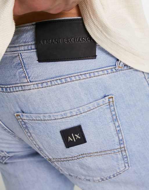 Armani Exchange straight jeans in light wash blue ASOS