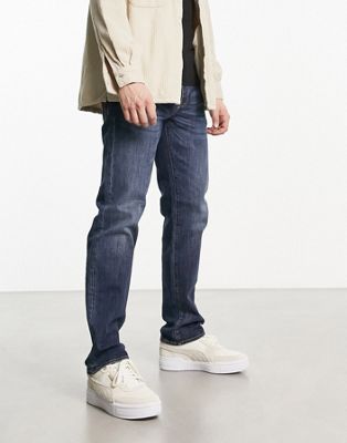 Armani Exchange straight jeans in mid wash blue - ASOS Price Checker