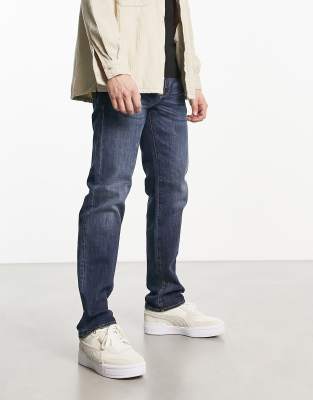 Armani Exchange straight jeans in mid wash blue - ASOS Price Checker