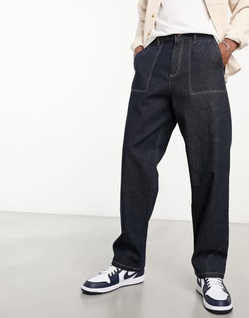 Armani Exchange straight leg jeans in gray denim