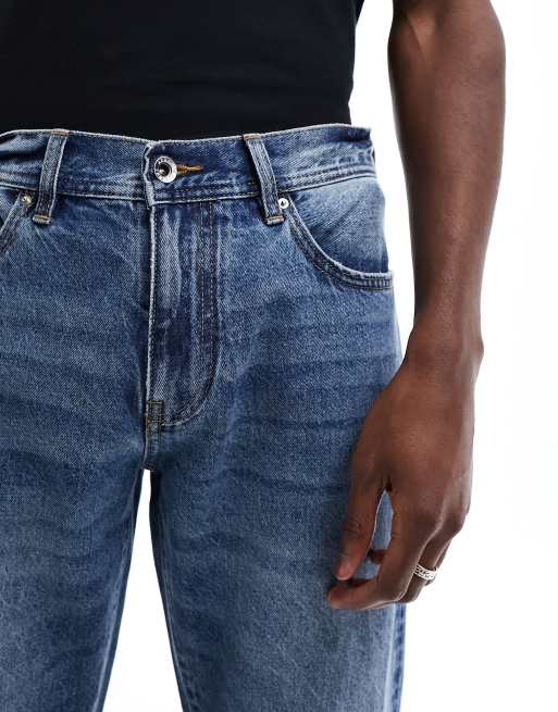 Armani Exchange straight leg jeans in mid blue ASOS