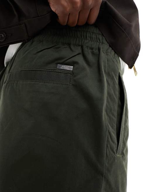 Armani Exchange straight leg worker style pants in black, 2 of 5