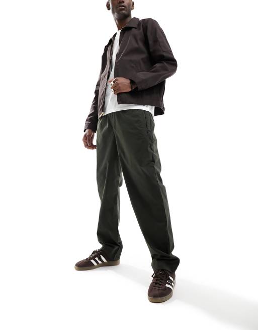 Armani Exchange straight leg worker style pants in khaki ASOS