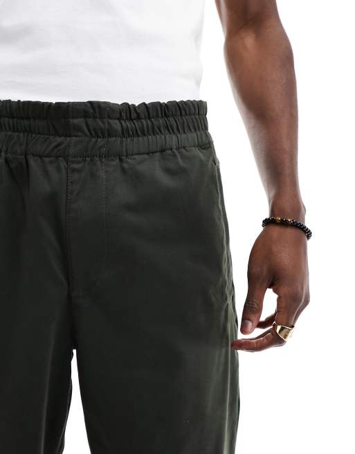 Armani Exchange straight leg worker style trousers in black, 4 of 5
