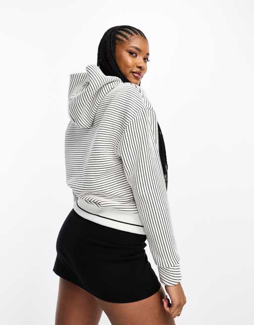 Armani Exchange stripe hoodie in off white ASOS