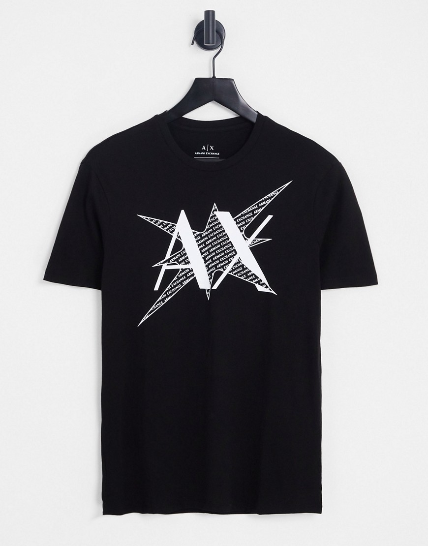 armani exchange - svart t-shirt med ax star-logga-svart/a