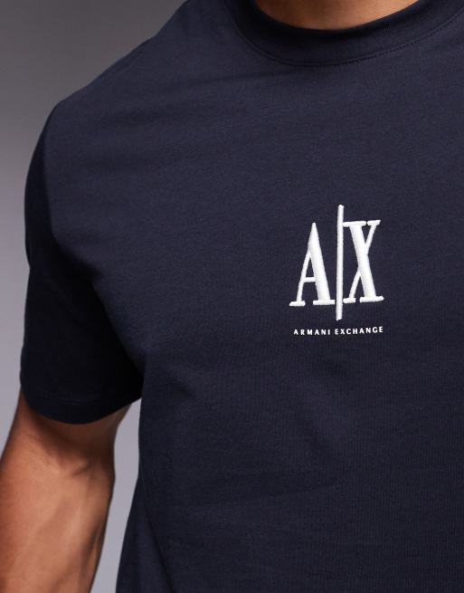 Armani Exchange – Svart t-shirt med korta ärmar och centrerad logga, 2 av 4