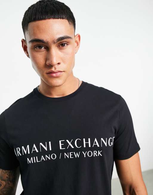 Armani Exchange – Svart t-shirt med Milano/New York-logga, 4 av 4