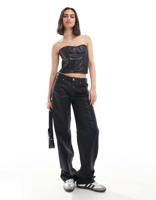 Armani Exchange – Svarta, belagda jeans med ledig passform, del av set