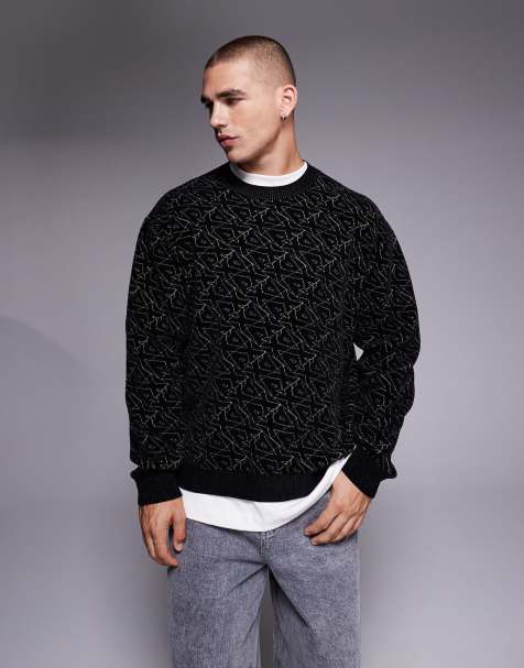 Armani Exchange - Sweat avec logo sur l'ensemble - Noir - view 1