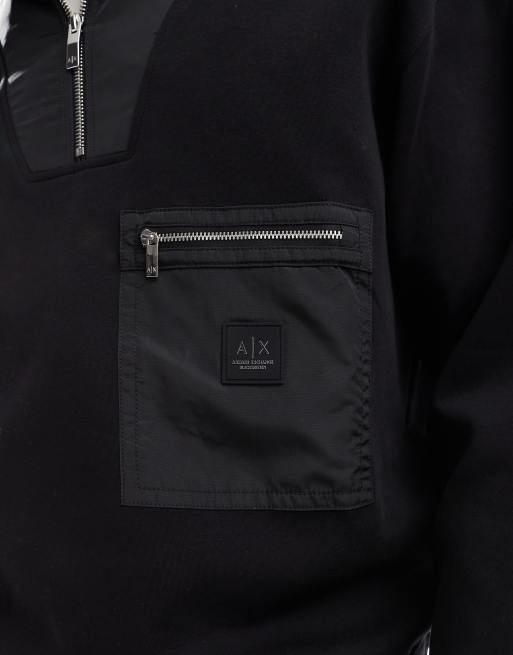 Armani Exchange - Sweat d'ensemble avec poche et col zippés - Noir , 3 de 4