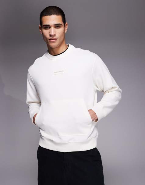 Armani Exchange - Sweat-shirt avec logo sur la poitrine - Crème - view 1