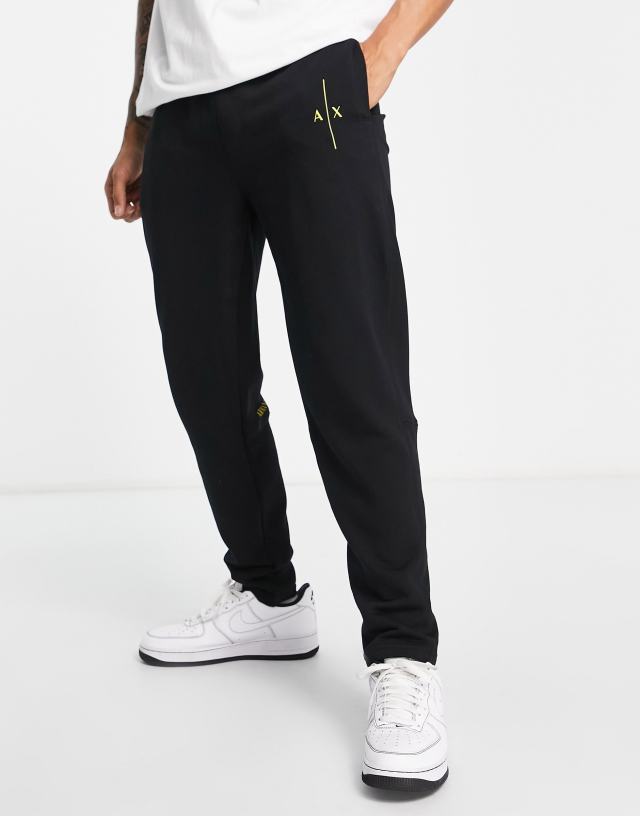 Armani Exchange sweatpants with back leg branding in black