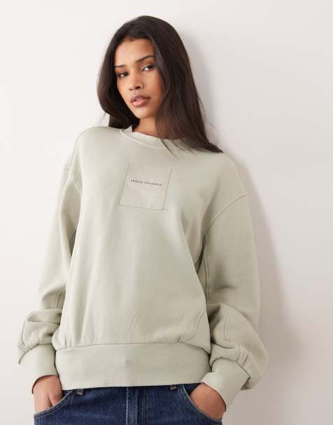 Armani Exchange - Sweatshirt met logo in ecru - view 1