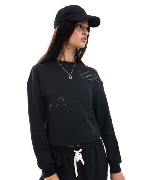 Armani Exchange - Sweatshirt met logoprint in zwart - view 1