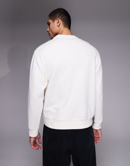 Armani Exchange Sweatshirt mit Logo auf der Brust in Cremeweiß, 3 von 5