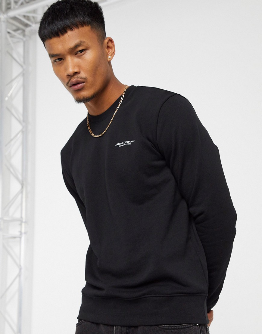 Armani Exchange sweatshirt with chest logo in black