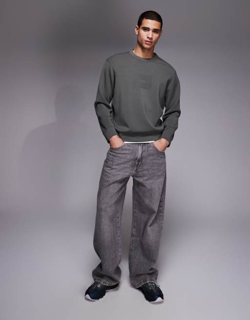 Armani Exchange sweatshirt with chest logo in grey, 2 of 5
