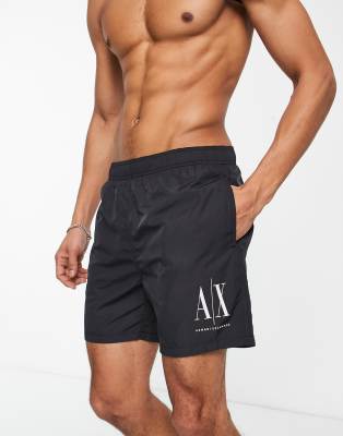 Armani Exchange swim shorts in black