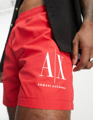 Armani Exchange swim shorts in red