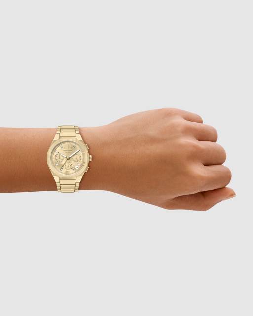 Armani Exchange Sync chronograph gold-tone stainless steel watch in gold, 3 of 4